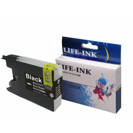 Life-Ink Druckerpatrone ersetzt LC-1280BK für Brother Drucker black XXL