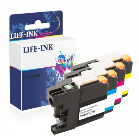 Life-Ink XL Multipack ersetzt LC-123, LC123, LC-121, LC121 für Brother Drucker