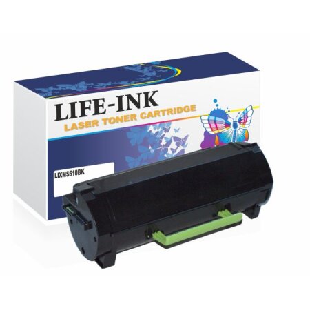 Life-Ink Toner ersetzt 502UA, 502U für Lexmark Drucker schwarz 20.000 Seiten