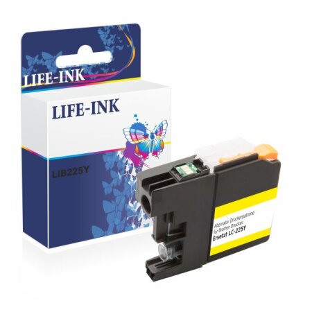 Life-Ink Druckerpatrone ersetzt LC-225Y, LC-223Y für Brother Drucker gelb