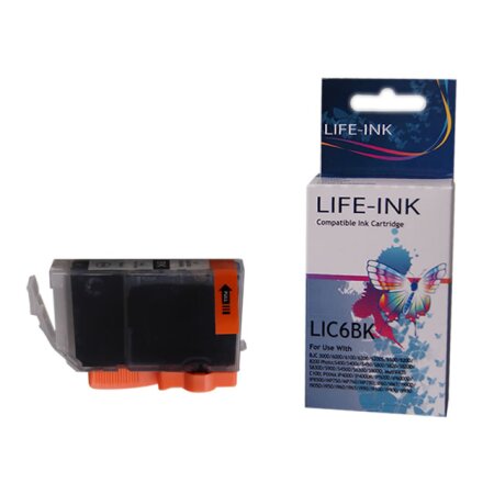 Life-Ink Druckerpatrone ersetzt BCI-6BK für Canon Drucker black