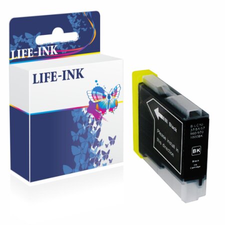 Life-Ink Druckerpatrone ersetzt LC-1000BK, LC-970BK für Brother Drucker black